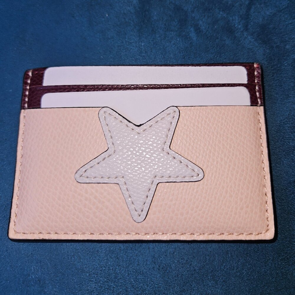 Coach Star Flat Credit Card Case chalk/multi